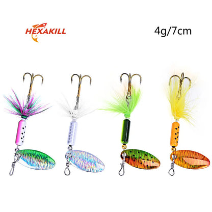 Hexakill 1Pcs 4g 6g Spinner Spoon Metal Bait  Fishing Lure Wobblers CrankBaits Jig Shone Metal Sequin Trout  metal jigging lure