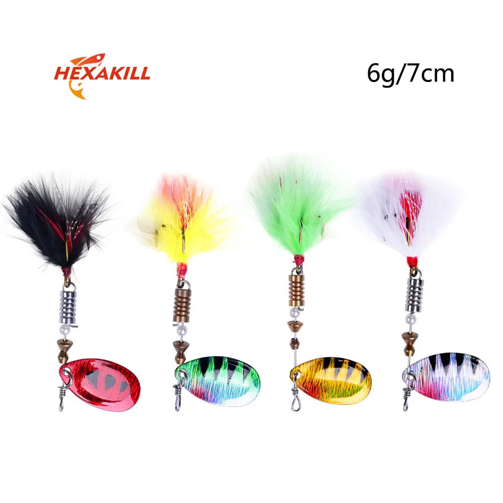 Hexakill 1Pcs 4g 6g Spinner Spoon Metal Bait  Fishing Lure Wobblers CrankBaits Jig Shone Metal Sequin Trout  metal jigging lure