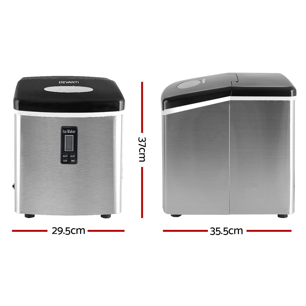 Devanti 15kg Ice Maker Machine Silver