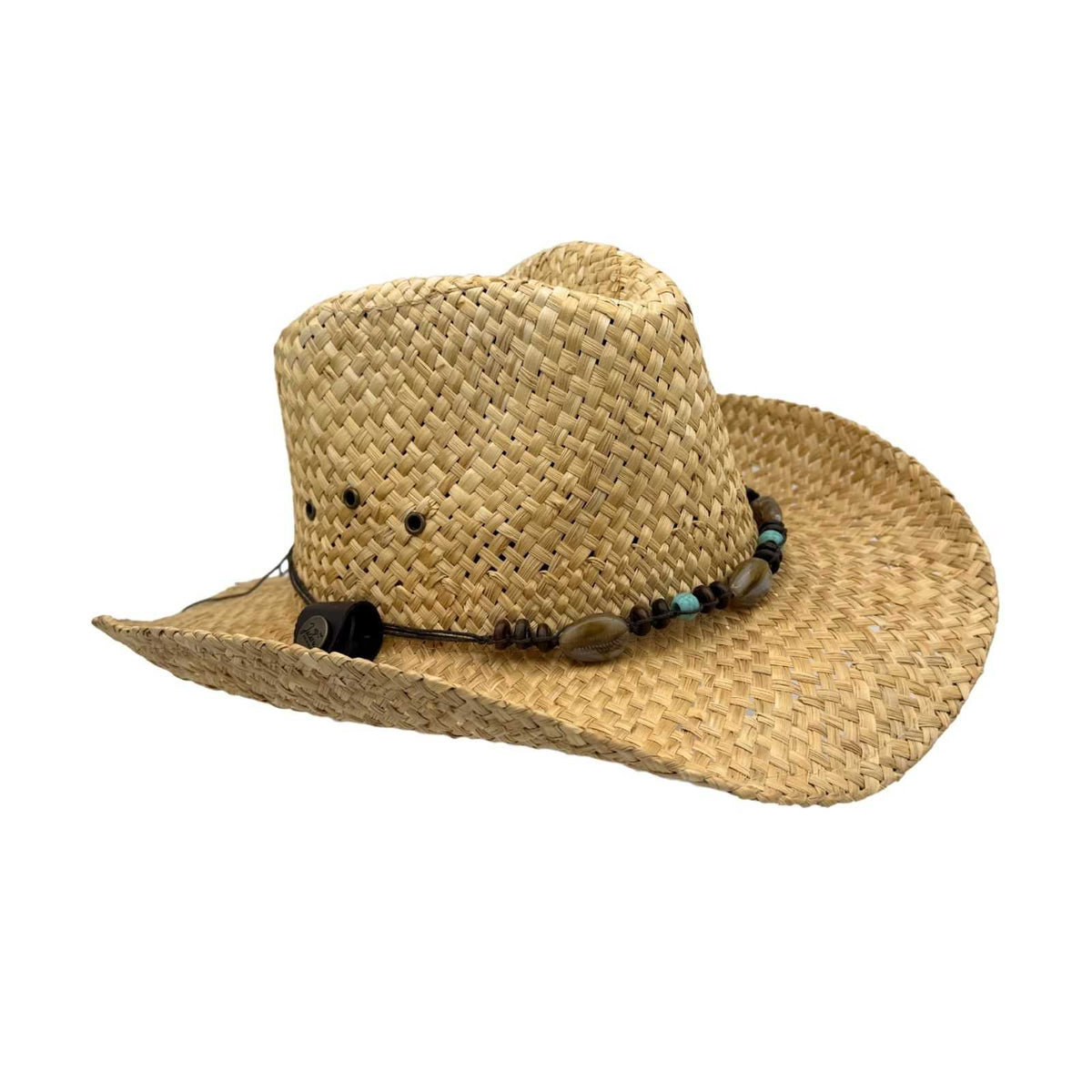 Jacaru 1818D Straw Cowboy Hat with Turquoise beads