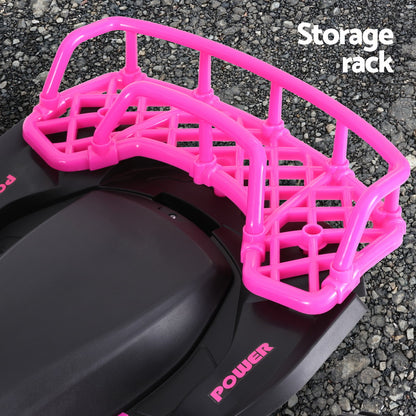 Rigo Kids Ride On Car ATV Quad Motorbike Storage Rack Electric Toys 12V Pink