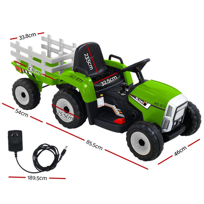 Rigo Kids Electric Ride On Car Tractor Toy Cars 12V Green