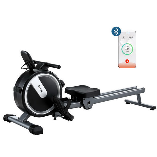 Everfit 16 Level Magnetic Rowing Machine for Home with App Connect Black