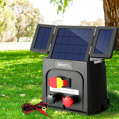 Giantz 3km Electric Fence Energiser PET Solar Energizer 0.1J