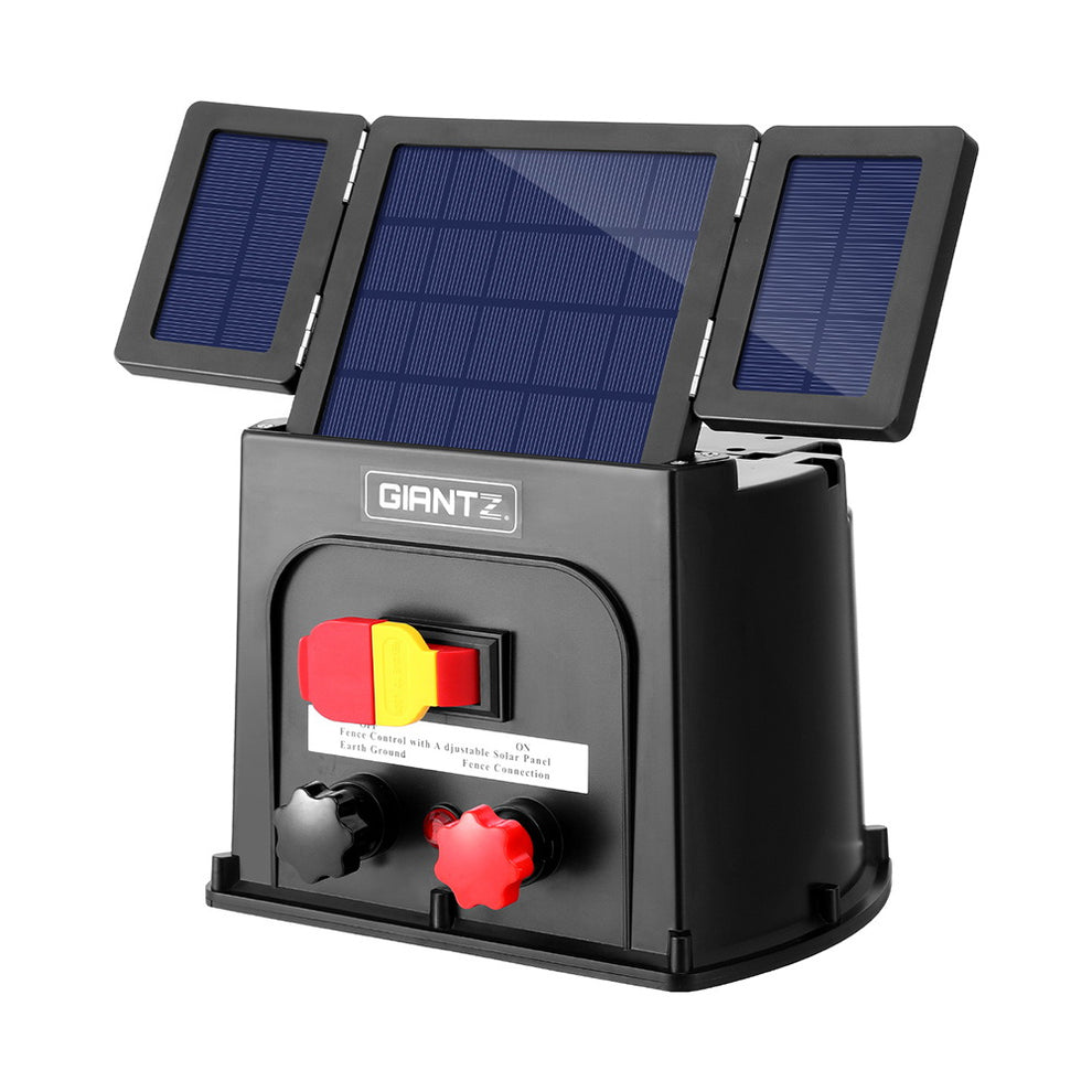 Giantz 8km Electric Fence Energiser PET Solar Energizer 0.3J Wato’s