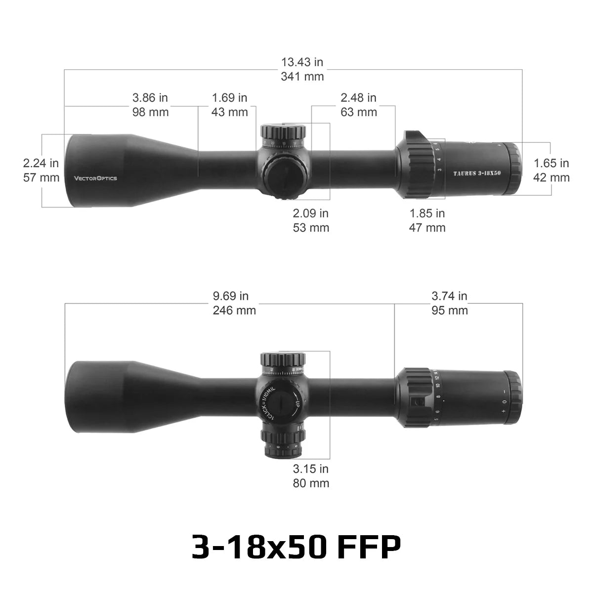 Vector Optics Taurus 3-18x50/4-24x50/5-30x56 FFP Tactical Riflescope With Illumination For Long Range Shooting Hunting Fit .338