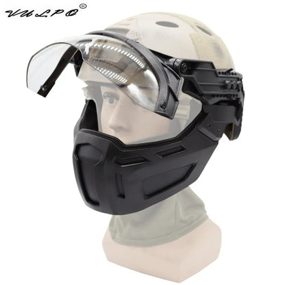 VULPO New Tactical FAST Helmet Half Face Mask Hunting Airsoft CS Game Paintball Mask Helmet Accessories Gear