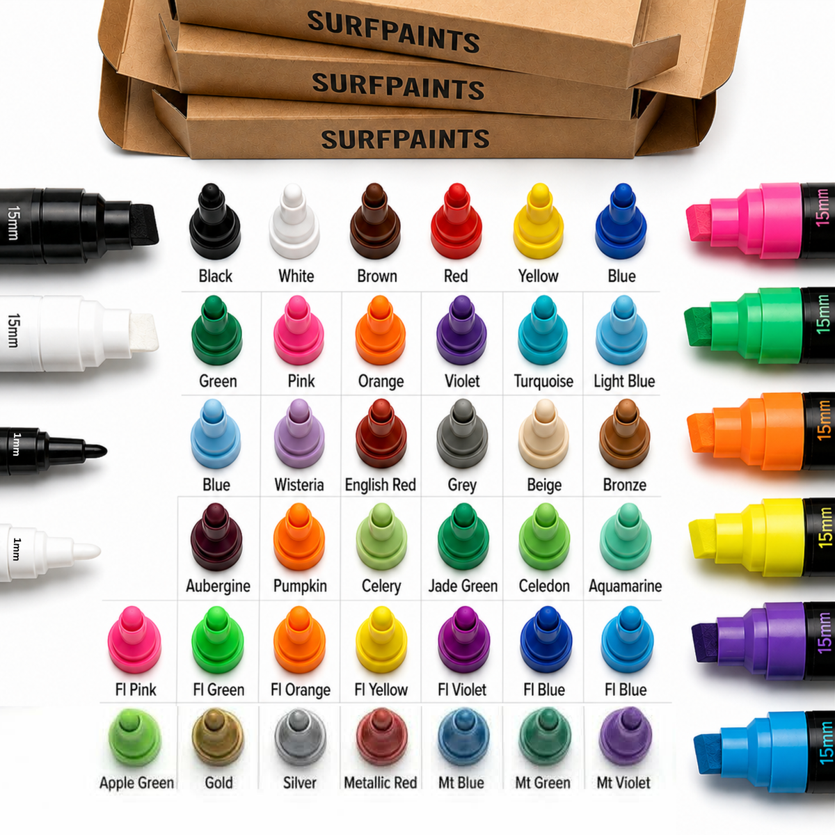 35-Colour Acrylic Paint Pen Set – Complete Artist Collection