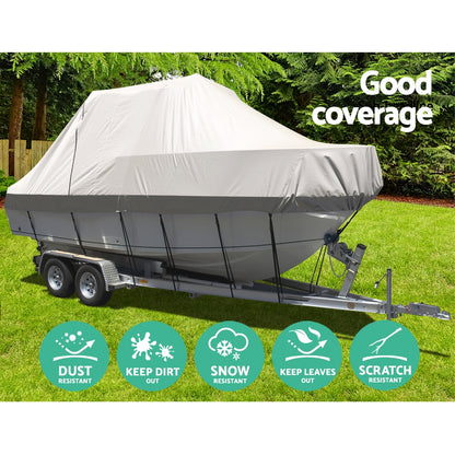 Seamanship Boat Cover 21-23ft Trailerable Jumbo Marine 600D Heavy Duty Grey