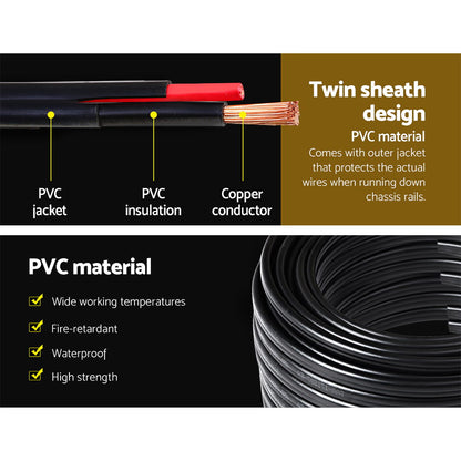 Twin Core Wire Electrical Automotive Cable 2 Sheath 450V 4MM 30M