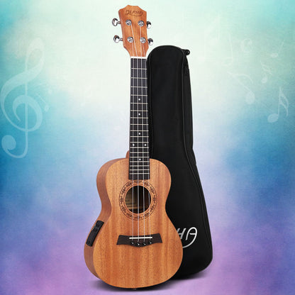 Alpha 26" Ukulele Equaliser Natural Mahogany Tenor Beginner Gift w/ Bag