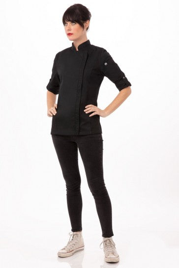 Hartford Women's Black Zipper XS Chef Jacket by Chef Works