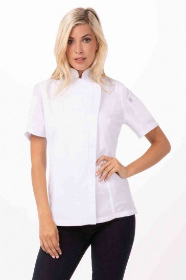 Springfield Women's White Zipper XXL Chef Jacket by Chef Works