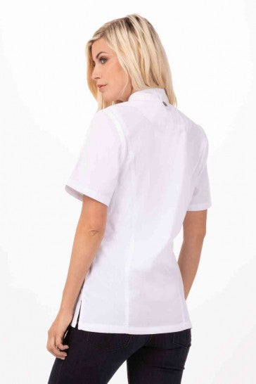 Springfield Women's White Zipper XXL Chef Jacket by Chef Works