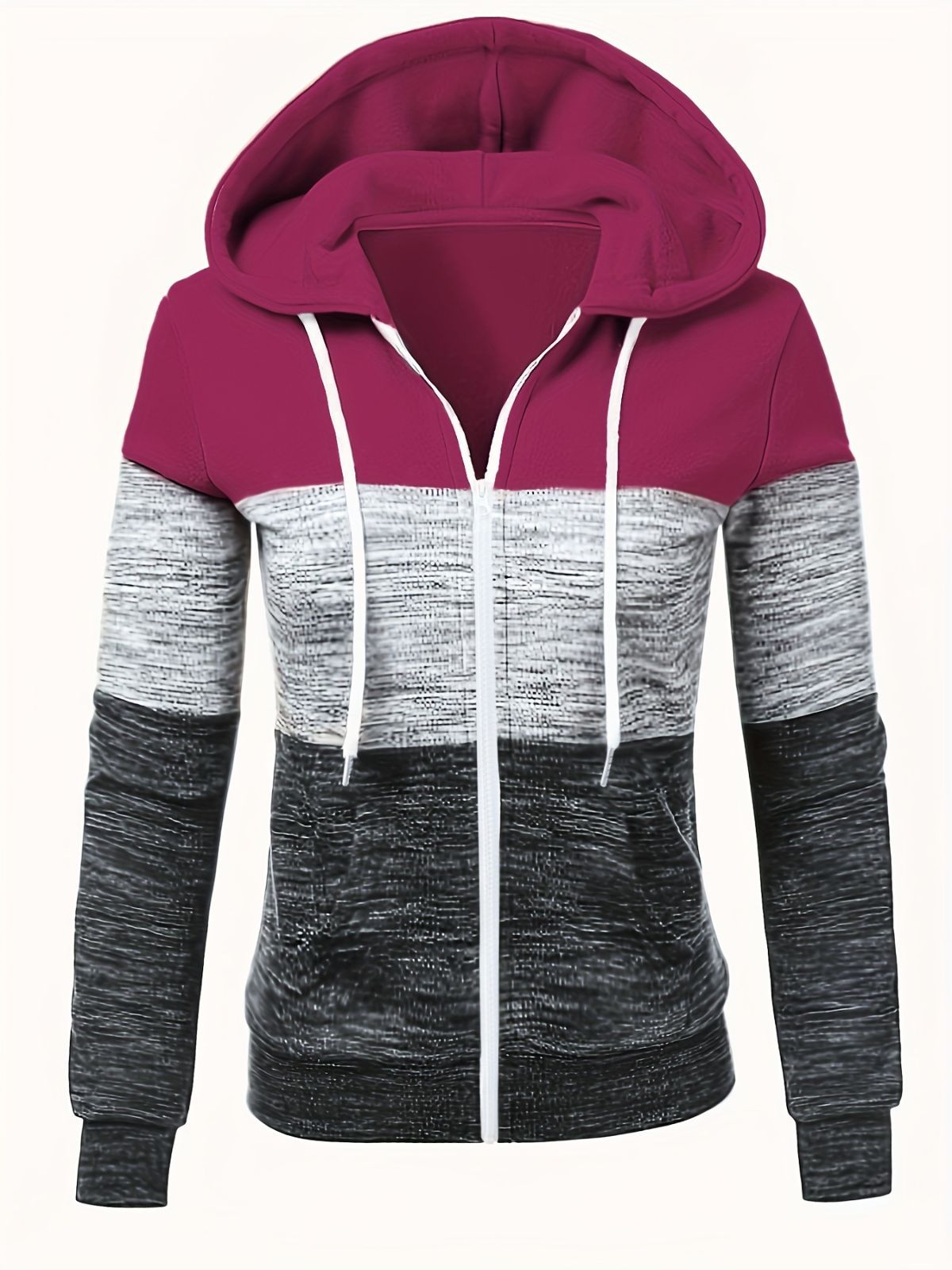 3d Print Hoodie Autumn Hoodie Casual Zip Hoodie Loose Sweatshirt Streetwear - Pink - Size M(AU M/EU48)