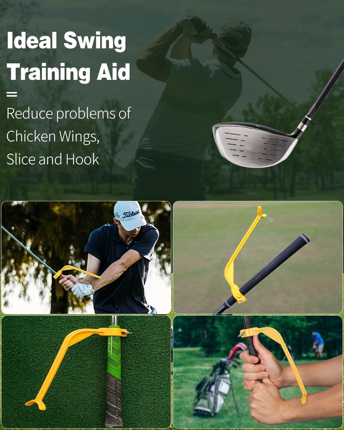 Golf Training Wrist Hinge Golf Swing Training Aid Swing Correcting Trainer Tool for Golfers Beginners Arm Elbow Posture Teaching Accessory for Golf Club Practice
