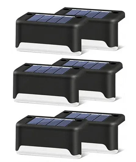 Multicoloured warm Solar LED Deck Lights - Black, 12-Pack, Waterproof Outdoor Lighting for Garden, Patio, Pathway, and Stairs
