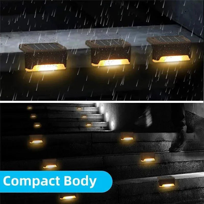 Outdoor Solar LED Deck Lights - 12-Pack Multicoloured Warm White Pathway and Garden Lamps
