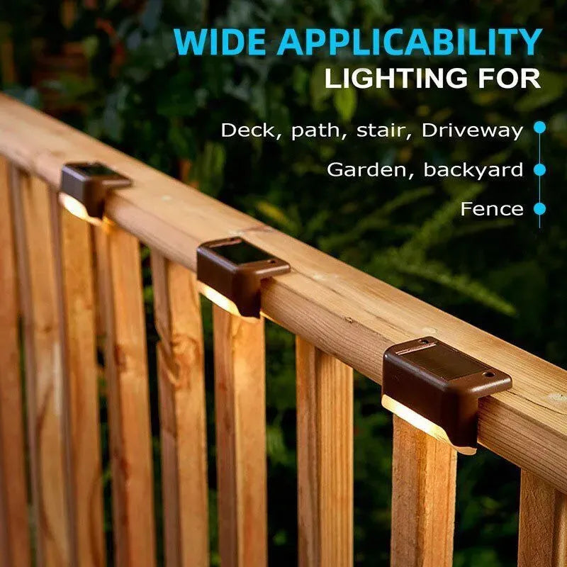 Outdoor Solar LED Deck Lights - 12-Pack Multicoloured Warm White Pathway and Garden Lamps