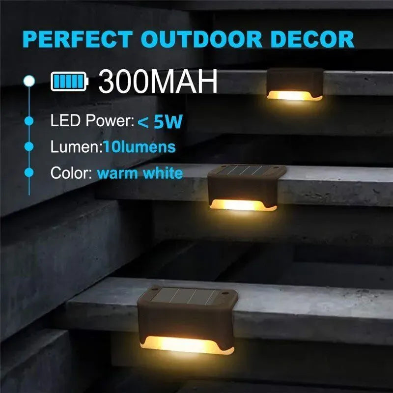 Outdoor Solar LED Deck Lights - 12-Pack Multicoloured Warm White Pathway and Garden Lamps