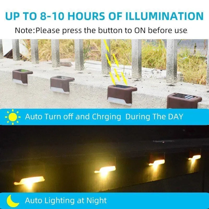 Outdoor Solar LED Deck Lights - 12-Pack Multicoloured Warm White Pathway and Garden Lamps
