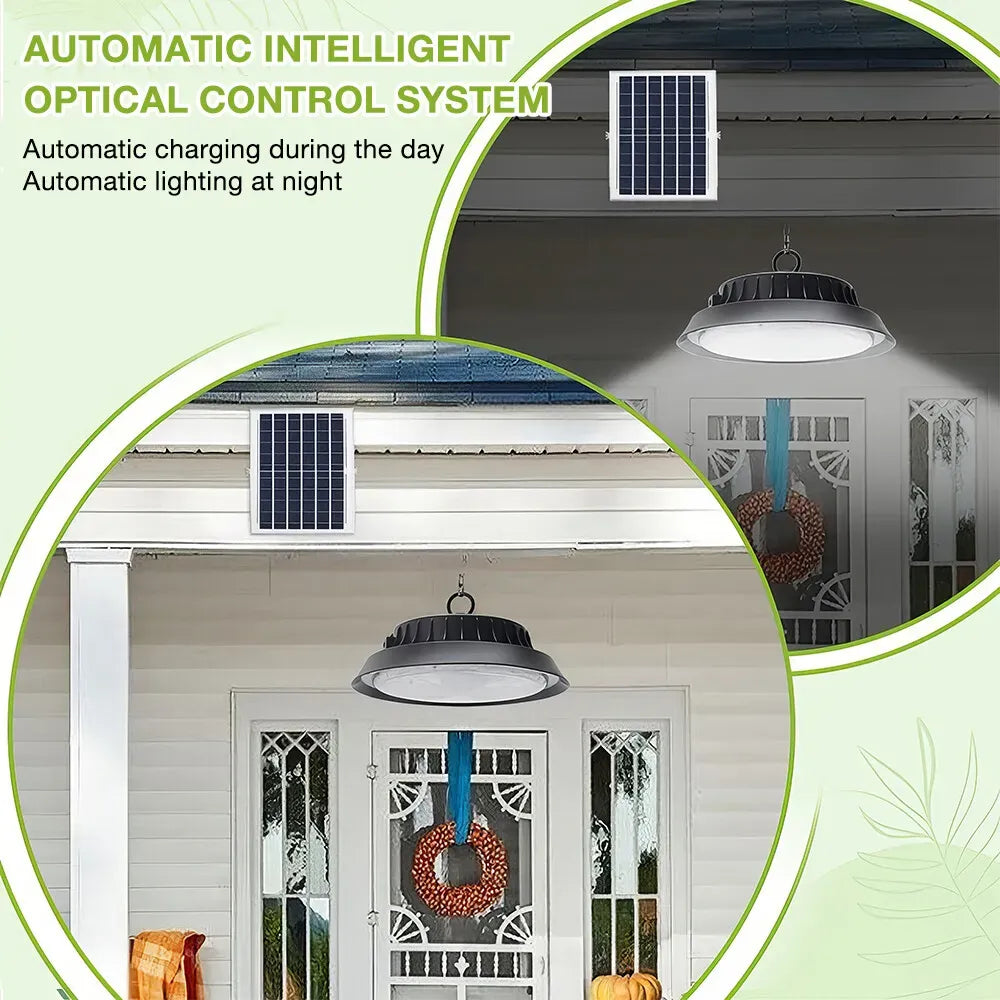 Solar Power Outdoor UFO LED High Bay Light in Black - 200W