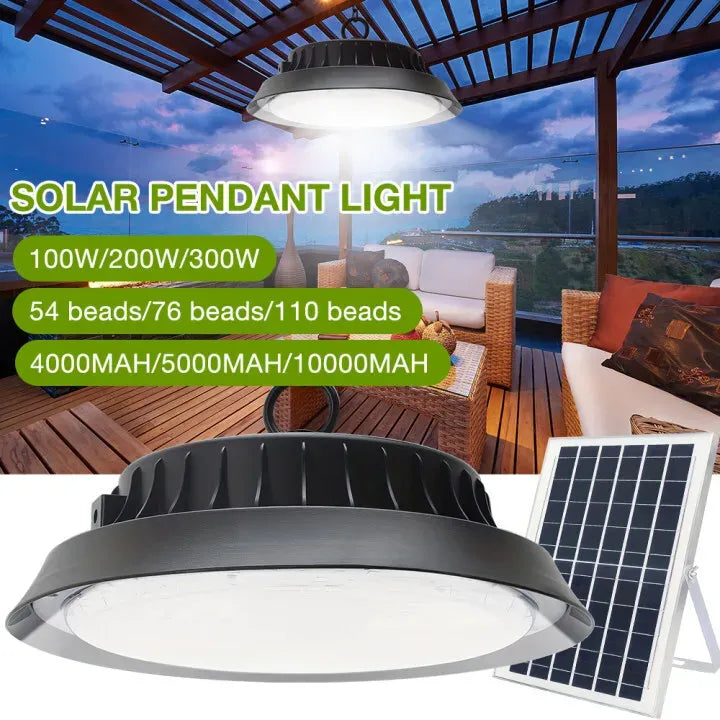 Solar Power Outdoor UFO LED High Bay Light in Black - 200W