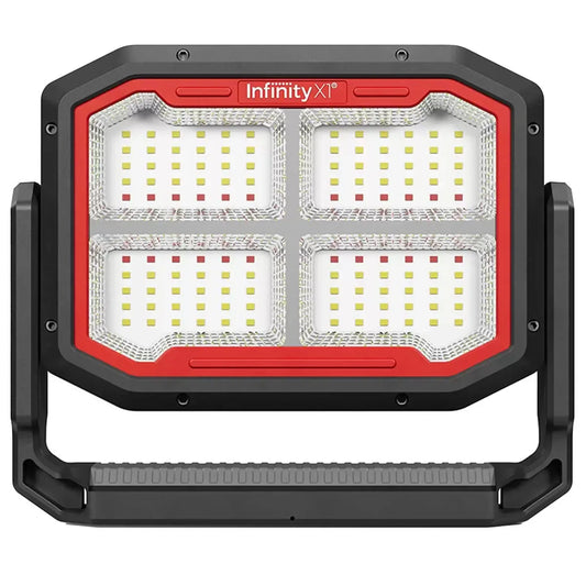 Black Dual Powered Solar Work Light 3000 Lumen with Adjustable Kelvin Settings