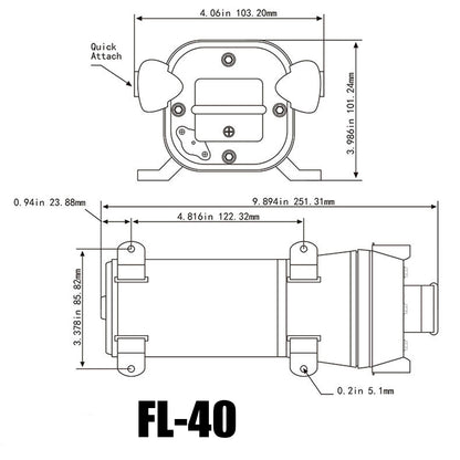 12V Water Pump FL-40 High Pressure 17/10LPM For Caravan Boat Camp Washdown
