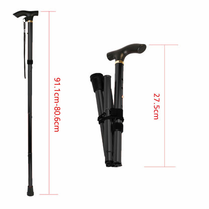 Adjustable Walking Stick Travel Retractable Hiking Folding Cane Metal Pole