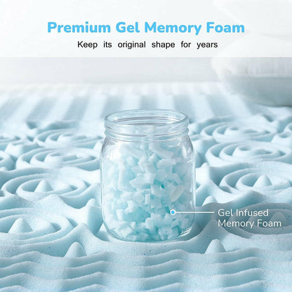 7 Zone Memory Foam Topper Mattress Toppers Cool Gel Pad Mat Medium Firm 8cm Thick 137cm x 190cm