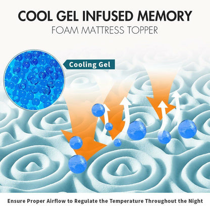 7 Zone Memory Foam Topper Mattress Toppers Cool Gel Pad Mat Medium Firm 8cm Thick 183cm x 203cm