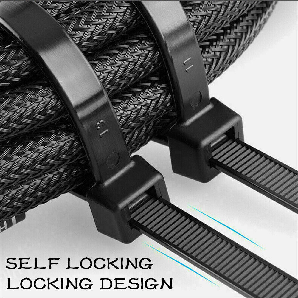 Cable Ties Zip Ties Nylon UV Stabilised 500pc Bulk Black Cable Tie 150mm x 2.5mm