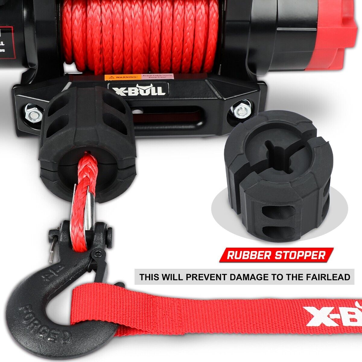 X-BULL Electric Winch 12V 6000LBS Synthetic Rope Wireless remote ATV UTV Boat Trailer 4WD