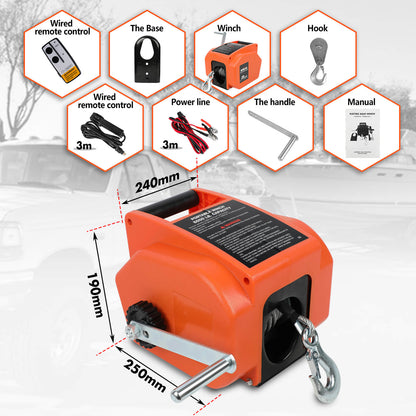 X-BULL 12V Electric Boat Winch 5000LBS Portable Wireless Remote Trailer Winch Steel Cable