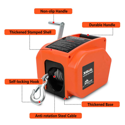 X-BULL 12V Electric Boat Winch 5000LBS Portable Wireless Remote Trailer Winch Steel Cable