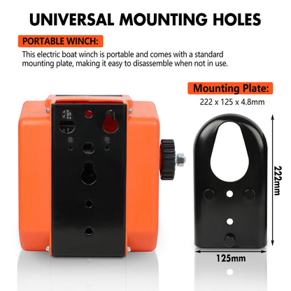 X-BULL 12V Electric Boat Winch 5000LBS Portable Wireless Remote Trailer Winch Steel Cable