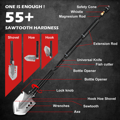 X-BULL 4WD Recovery Kit Snatch Strap Soft Shackles Folding Shovel Survival 4X4