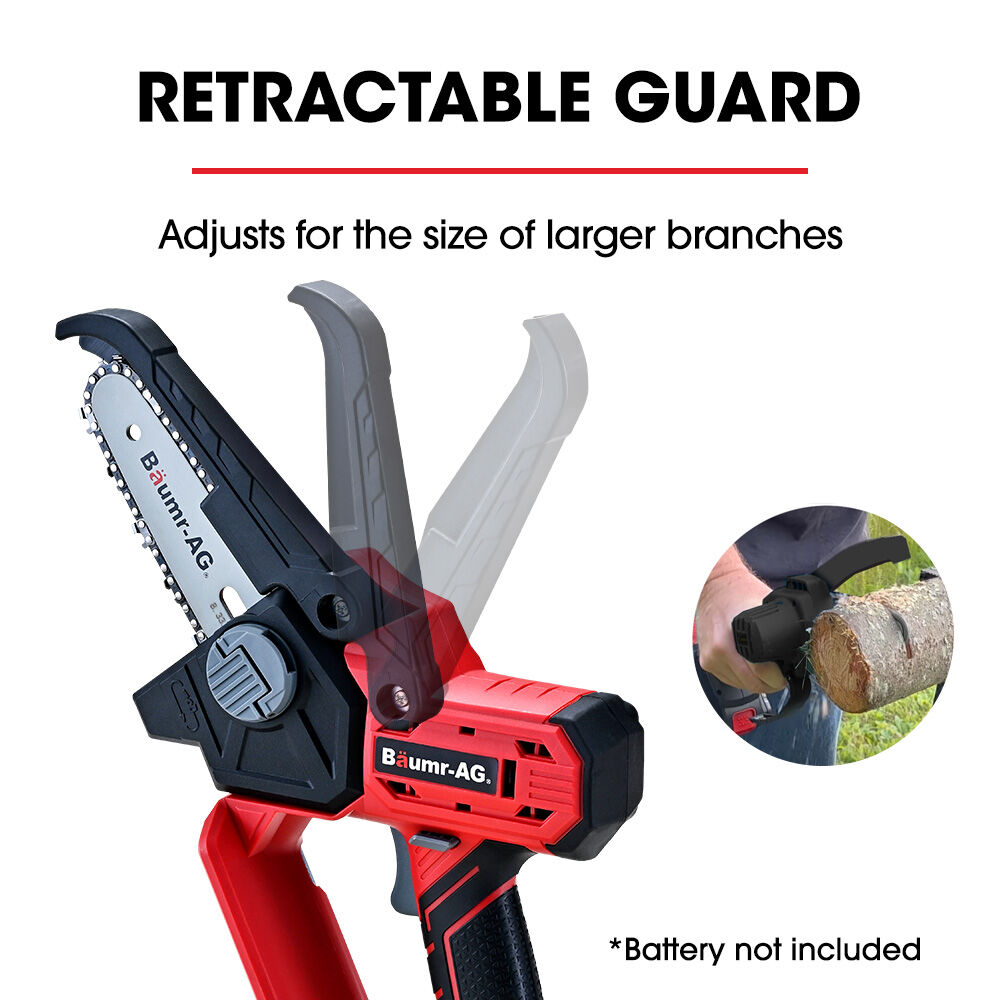 BAUMR-AG SW1 20V Cordless Mini Chainsaw Skin Only, Electric Battery Powered Tree Pruner