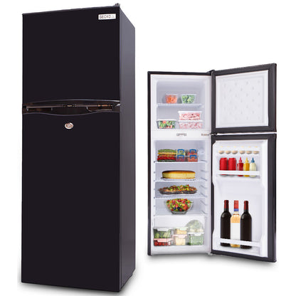 GECKO 142L Upright Portable Fridge / Freezer, 12V/24V/240V for Motorhome and Caravan, Black