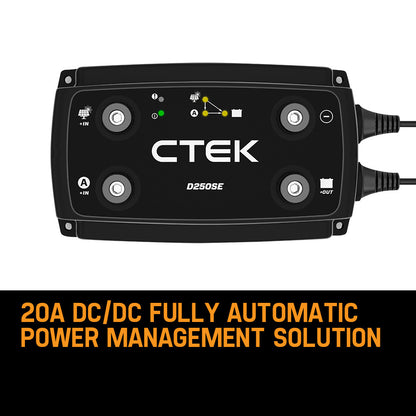 CTEK D250SE Dual Input DC-DC 20A Smart Battery Charger 12V Lead Acid Lithium Car