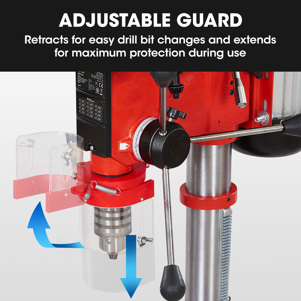 Baumr-AG 600W 12" Pedestal Bench Drill Press, 12 Speeds, 16mm Chuck (DP17)