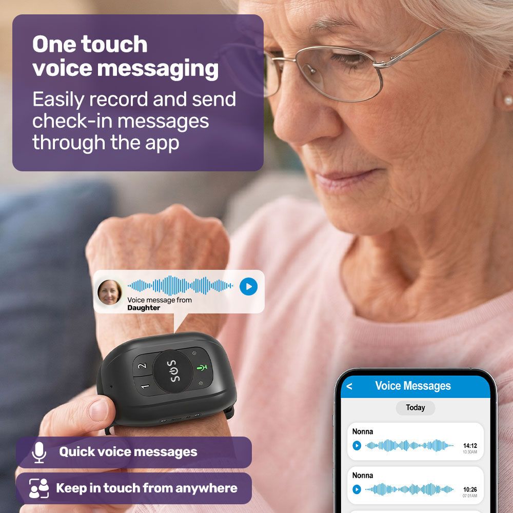 EQUIPMED GPS Fall Detection Emergency Bracelet with SOS Button, for Seniors, 2 Way Calling, Location Tracking, Speed Dial, iPhone and Android Compatible