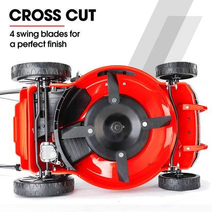 BAUMR-AG 18" 150cc Lawn Mower, 8 Heights, Steel Deck, Cup Holders, 4-Stroke Petrol Lawnmower - 730EX