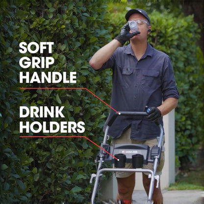 BAUMR-AG 18" 150cc Lawn Mower, 8 Heights, Steel Deck, Cup Holders, 4-Stroke Petrol Lawnmower - 730EX