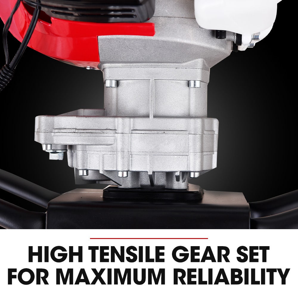 BAUMR-AG Petrol Post Hole Digger, 2 Man Handle, 200mm Double Helix +300mm Earth Auger Bits