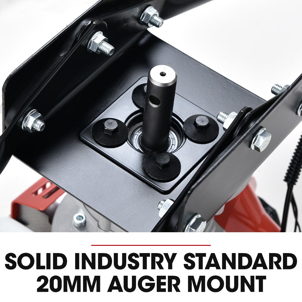 BAUMR-AG Petrol Post Hole Digger, 2 Man Handle, 200mm Double Helix +300mm Earth Auger Bits