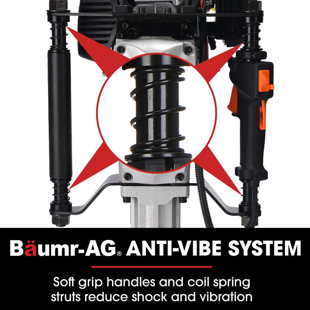 BAUMR-AG HP480 55cc 4-Stroke Petrol Post Driver, with 2 Piling Socket Sleeves