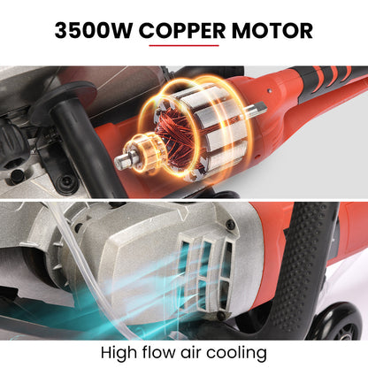 BAUMR-AG 3500W 350mm/14" Electric Concrete Demolition Cut-Off Saw, Wet and Dry Cutting, Diamond Blade, Vacuum Port, 15A Plug