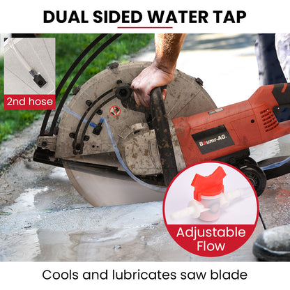 BAUMR-AG 3500W 350mm/14" Electric Concrete Demolition Cut-Off Saw, Wet and Dry Cutting, Diamond Blade, Vacuum Port, 15A Plug